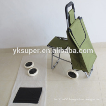 Elderly folding trolley shopping bag with chairs